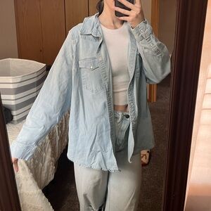 Levi Strauss Light Wash Denim Button Down Cardigan